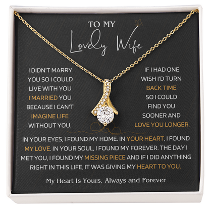 To My Wife Necklace , Womens Day Necklace for Wife