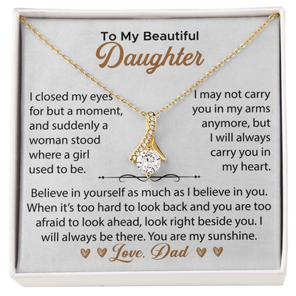 Daughter Alluring Beauty Necklace, To My Daughter Gifts - Daughter from Dad Jewellery gifts, Jewelry Gifts