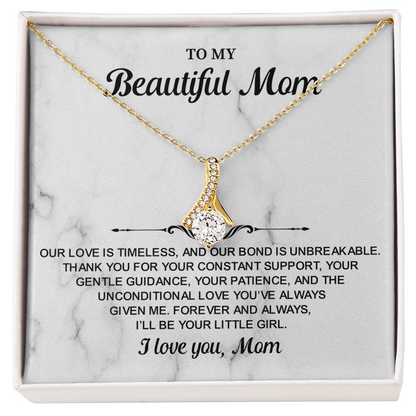 To My Mom Alluring Beauty Necklace – Birthday Gift for Mom, Best Mom Gifts, Jewelry Gift