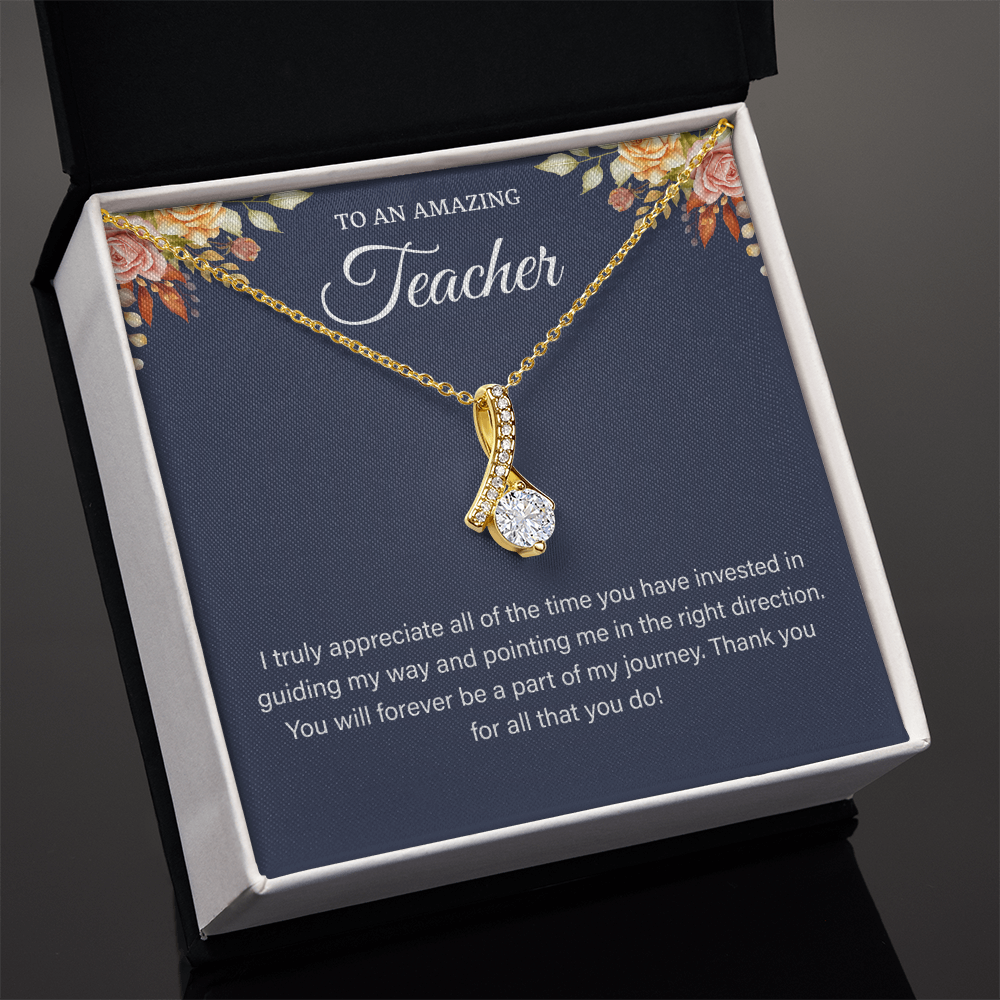 best teacher necklace a gifts card