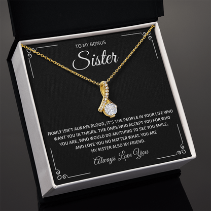 To my Step Sister Necklace, Christmas Gift for Step Sister