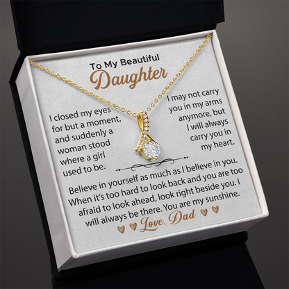 Daughter Alluring Beauty Necklace, To My Daughter Gifts - Daughter from Dad Jewellery gifts, Jewelry Gifts