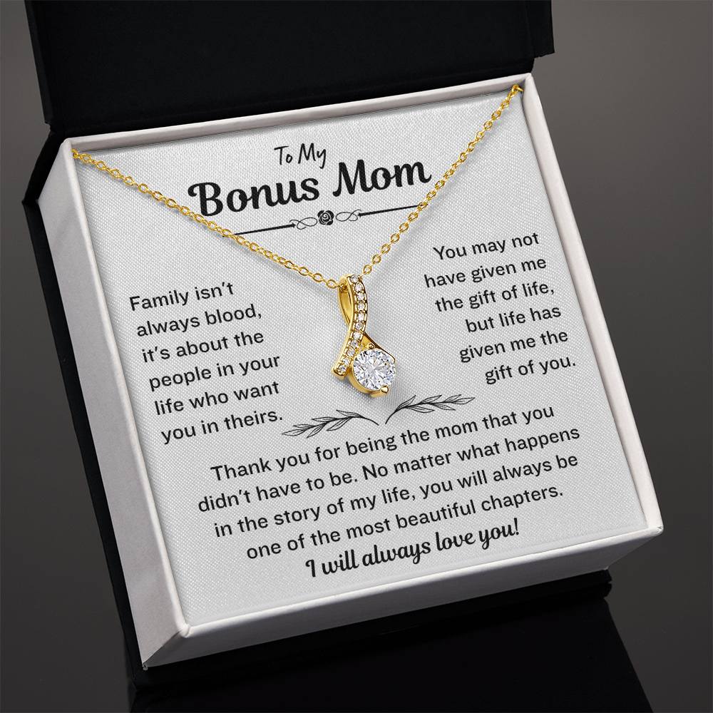 Bonus Mom Necklace From Bonus Daughter,  Alluring Beauty Necklace