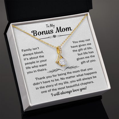 Bonus Mom Necklace From Bonus Daughter,  Alluring Beauty Necklace