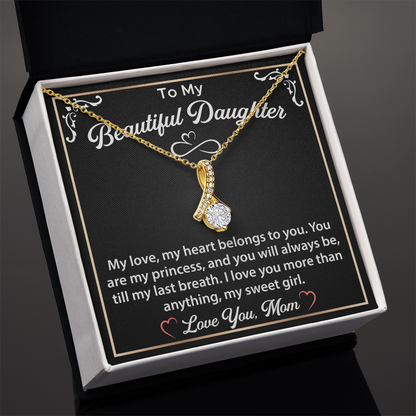 To My Best Daughter Allruing Beauty Necklace, Mother Daughter Necklace, Best gifts for Daughter