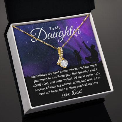 Gifts for Daughter - Gifts for Daughter from Dad - Sparkling Alluring Beauty Necklace, Best Father Daughter Gifts