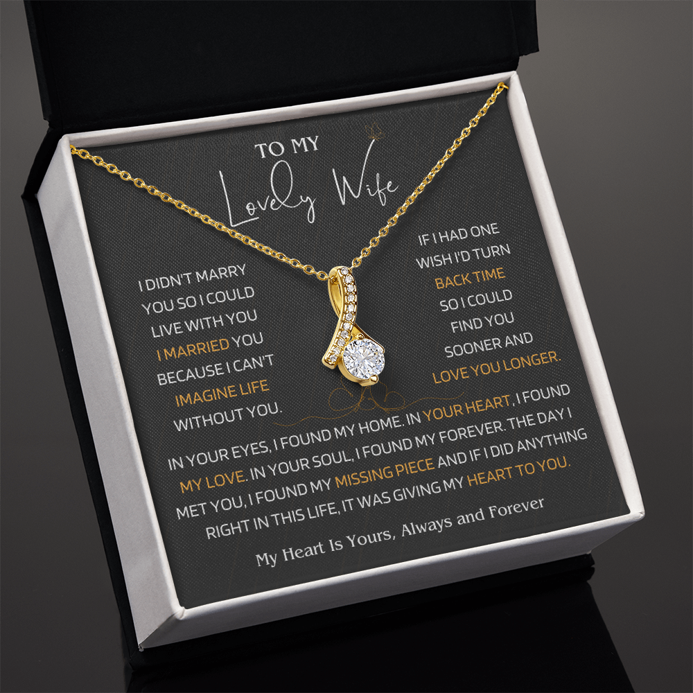 To My Wife Necklace , Womens Day Necklace for Wife