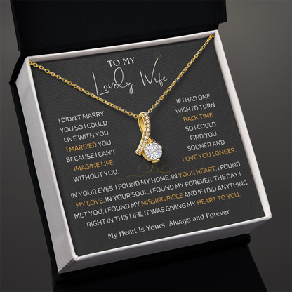 To My Wife Necklace , Womens Day Necklace for Wife