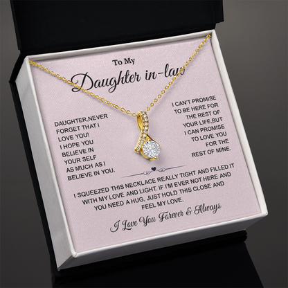 Gift for Daughter-in-Law – Alluring Beauty Necklace with Sentimental Message, Best Gifts for Her