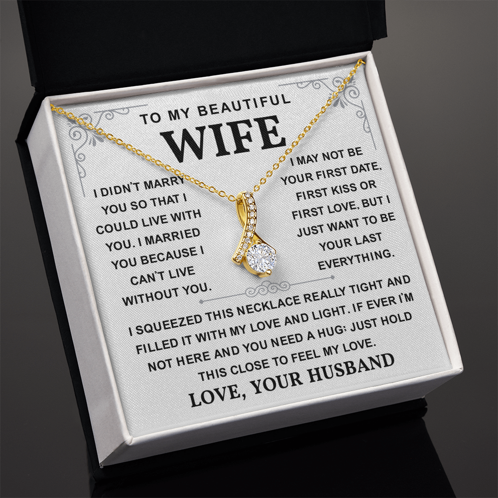 To My Wife Necklace, She sparkles brighter with this