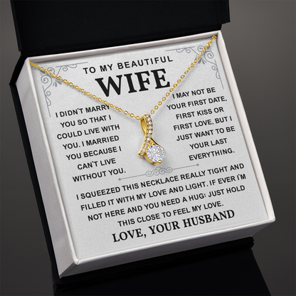 To My Wife Necklace, She sparkles brighter with this