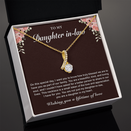 Gift Ideas for Daughter-in-Law – Timeless Love Knot Necklace with Message Card, Jewelry for Her, Necklace Gifts