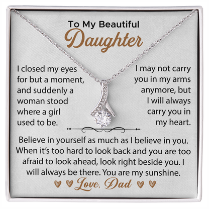Daughter Alluring Beauty Necklace, To My Daughter Gifts - Daughter from Dad Jewellery gifts, Jewelry Gifts