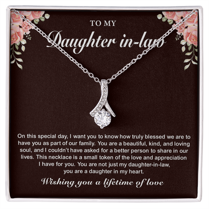 Gift Ideas for Daughter-in-Law – Timeless Love Knot Necklace with Message Card, Jewelry for Her, Necklace Gifts