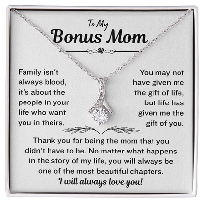 Bonus Mom Necklace From Bonus Daughter,  Alluring Beauty Necklace