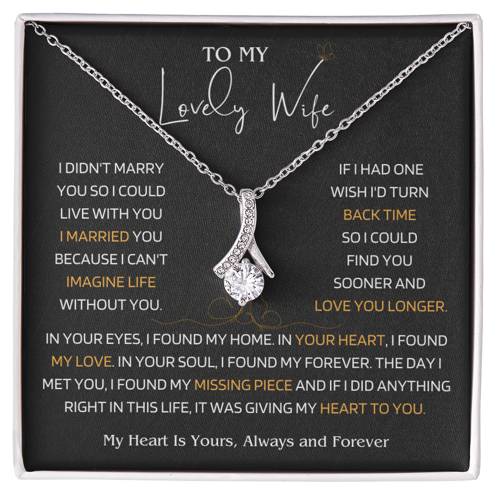 To My Wife Necklace , Womens Day Necklace for Wife