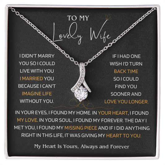 To My Wife Necklace , Womens Day Necklace for Wife