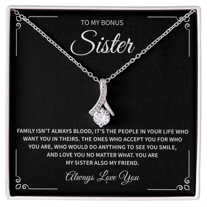 To my Step Sister Necklace, Christmas Gift for Step Sister