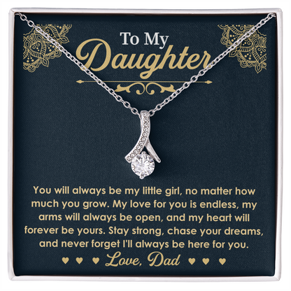To My Daughter Necklace Gifts- Alluring Beauty Necklace for Dughter, Daughter Gifts, Gift idea for Daughter, Best Gifts for Dauther,