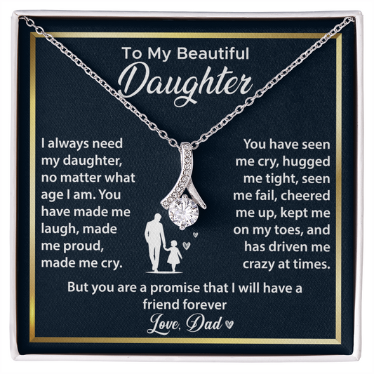 To My Daughter Gifts - Daughter Alluring Beauty Necklace, Daughter Gifts Idea, Gifts for Daughter, Daughter Jewellery Gifts