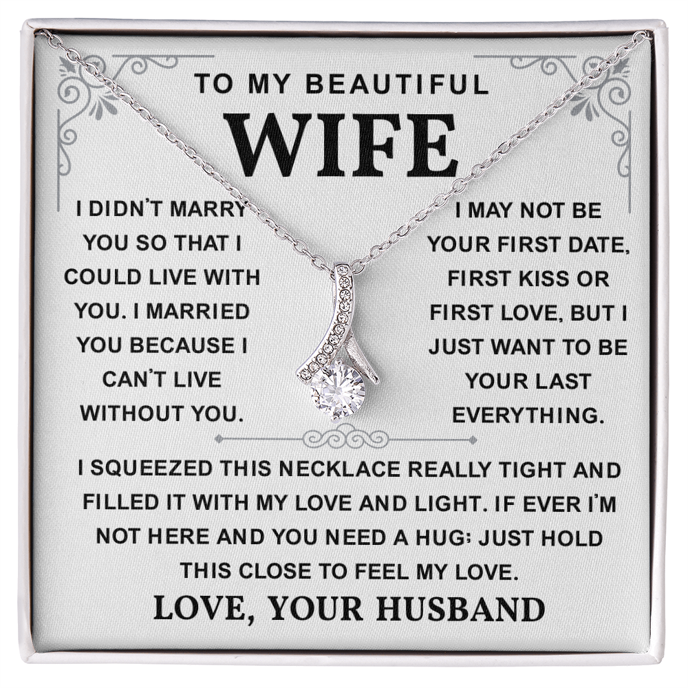 To My Wife Necklace, She sparkles brighter with this
