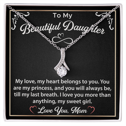 To My Best Daughter Allruing Beauty Necklace, Mother Daughter Necklace, Best gifts for Daughter