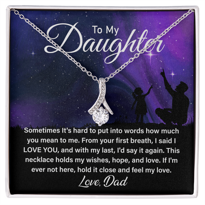 Gifts for Daughter - Gifts for Daughter from Dad - Sparkling Alluring Beauty Necklace, Best Father Daughter Gifts