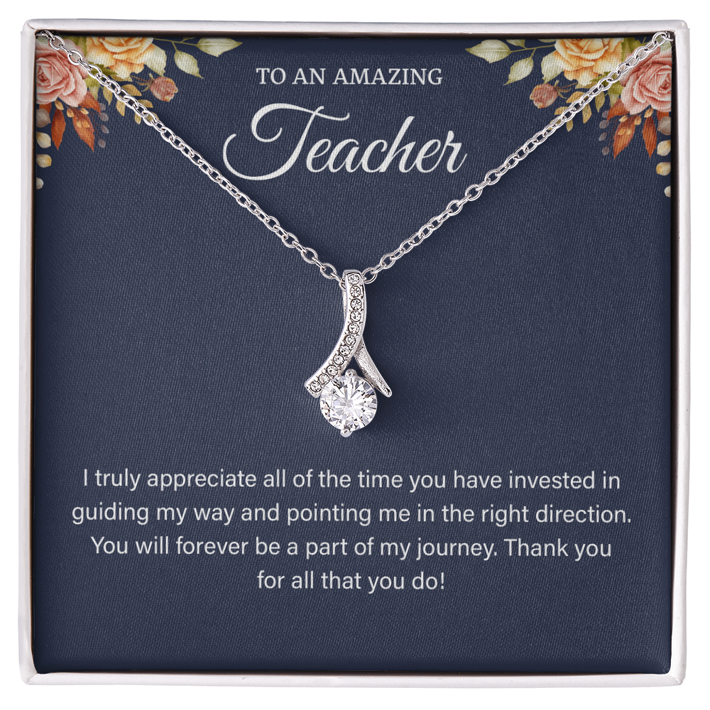 best teacher necklace a gifts card