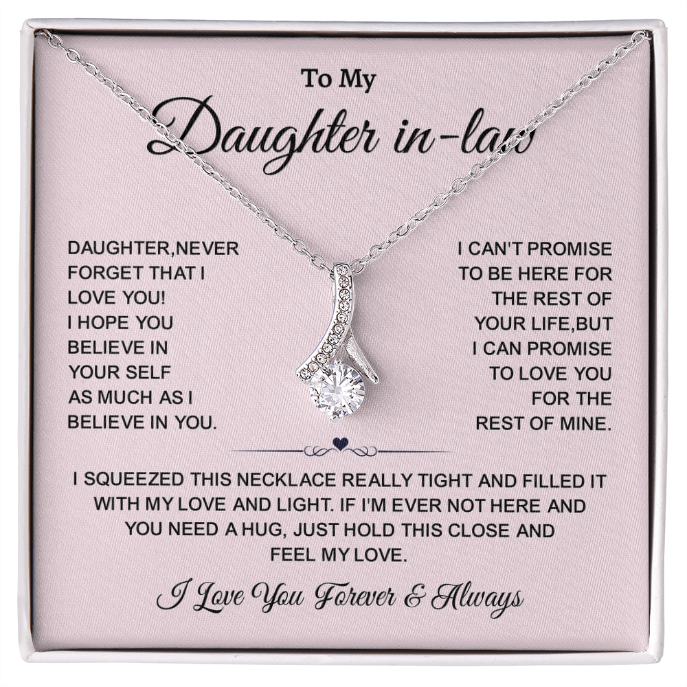 Gift for Daughter-in-Law – Alluring Beauty Necklace with Sentimental Message, Best Gifts for Her