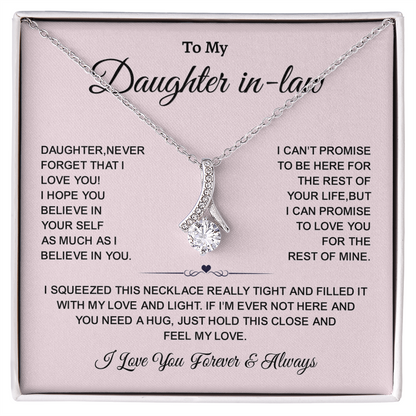 Gift for Daughter-in-Law – Alluring Beauty Necklace with Sentimental Message, Best Gifts for Her