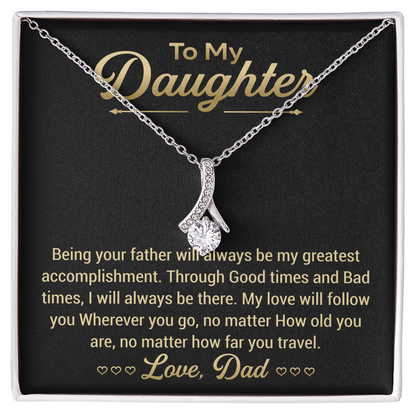 To My Daughter Alluring Beauty Necklace from Dad, Jewellery Gifts for Daughter, Daughter Necklace, Daughter Jewellery gifts