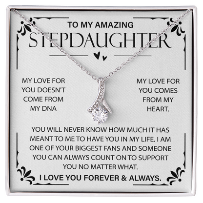 To My Amazing Stepdaughter Alluring Beauty Necklace, Necklace Gifts for Stepdaughter, Best Gifts for Her