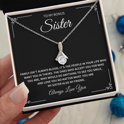 To my Step Sister Necklace, Christmas Gift for Step Sister
