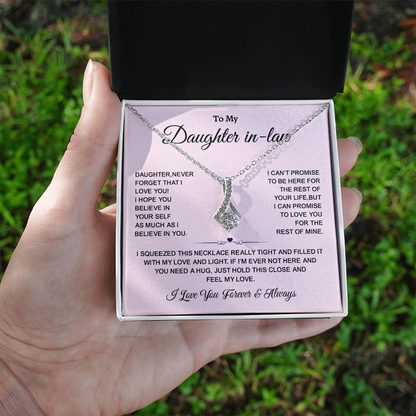 Gift for Daughter-in-Law – Alluring Beauty Necklace with Sentimental Message, Best Gifts for Her