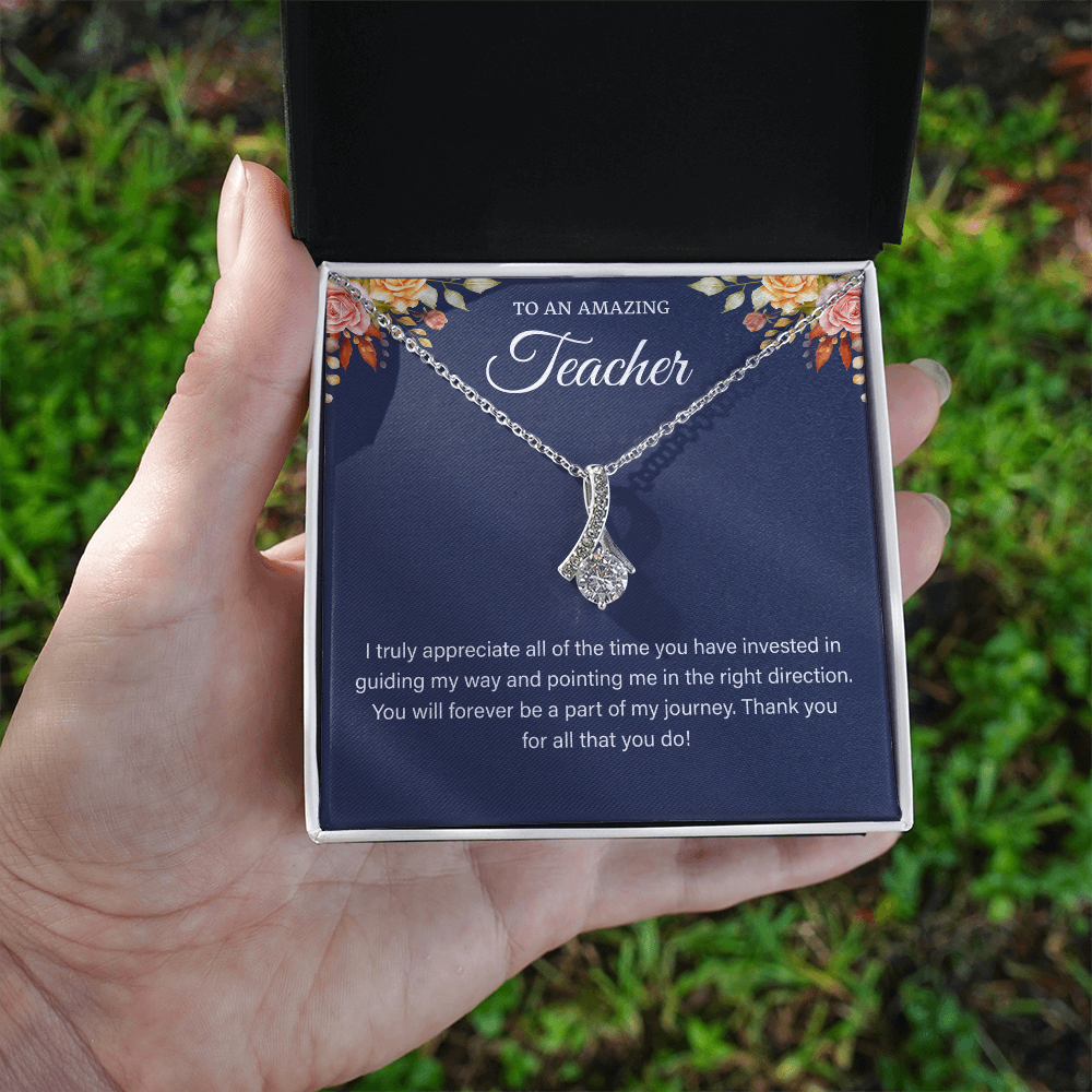 best teacher necklace a gifts card