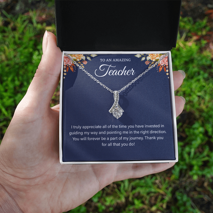 best teacher necklace a gifts card