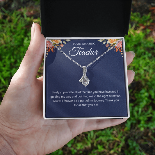 best teacher necklace a gifts card