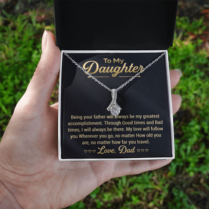 To My Daughter Alluring Beauty Necklace from Dad, Jewellery Gifts for Daughter, Daughter Necklace, Daughter Jewellery gifts