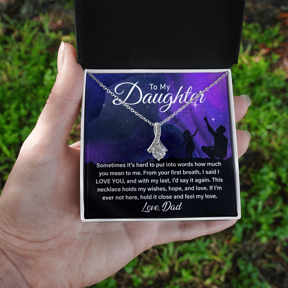 Gifts for Daughter - Gifts for Daughter from Dad - Sparkling Alluring Beauty Necklace, Best Father Daughter Gifts