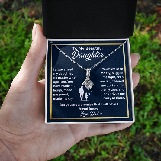To My Daughter Gifts - Daughter Alluring Beauty Necklace, Daughter Gifts Idea, Gifts for Daughter, Daughter Jewellery Gifts