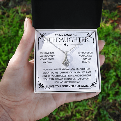 To My Amazing Stepdaughter Alluring Beauty Necklace, Necklace Gifts for Stepdaughter, Best Gifts for Her