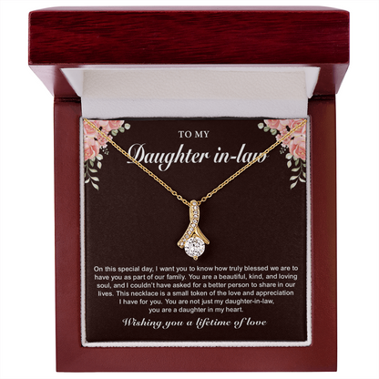 Gift Ideas for Daughter-in-Law – Timeless Love Knot Necklace with Message Card, Jewelry for Her, Necklace Gifts