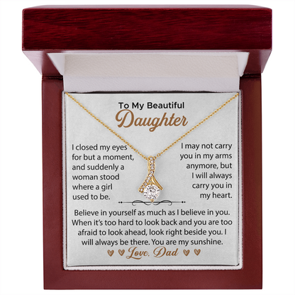 Daughter Alluring Beauty Necklace, To My Daughter Gifts - Daughter from Dad Jewellery gifts, Jewelry Gifts