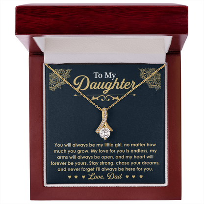 To My Daughter Necklace Gifts- Alluring Beauty Necklace for Dughter, Daughter Gifts, Gift idea for Daughter, Best Gifts for Dauther,