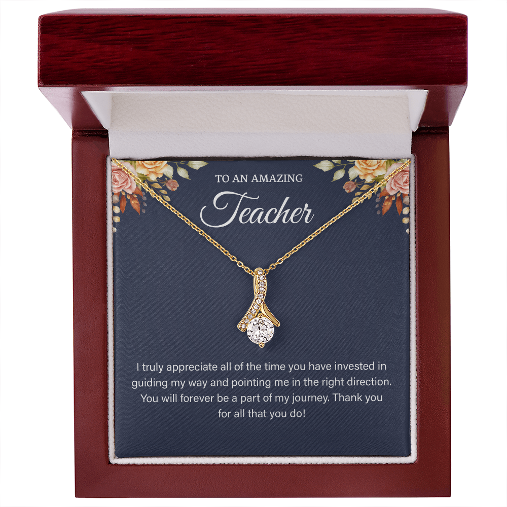 best teacher necklace a gifts card