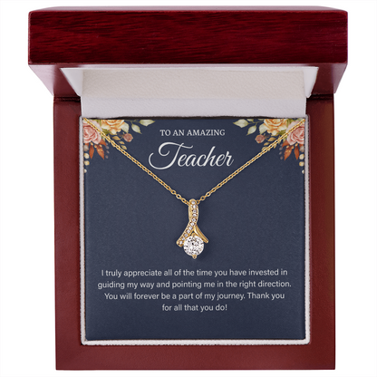 best teacher necklace a gifts card