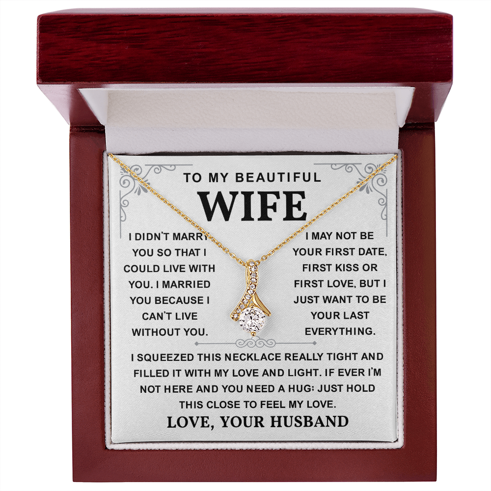 To My Wife Necklace, She sparkles brighter with this