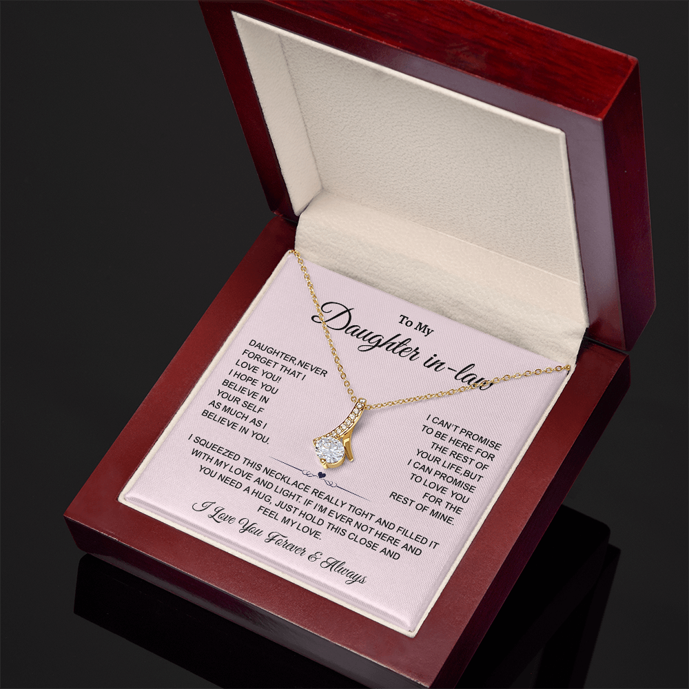 Gift for Daughter-in-Law – Alluring Beauty Necklace with Sentimental Message, Best Gifts for Her