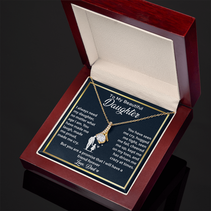To My Daughter Gifts - Daughter Alluring Beauty Necklace, Daughter Gifts Idea, Gifts for Daughter, Daughter Jewellery Gifts