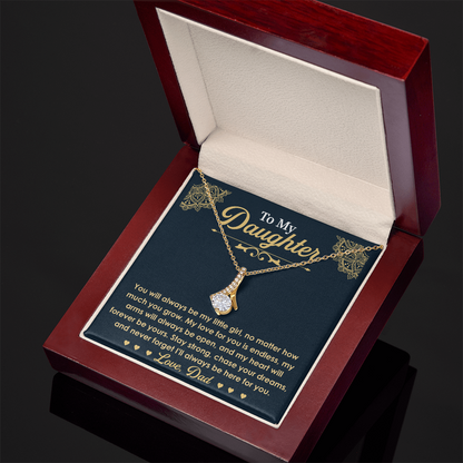 To My Daughter Necklace Gifts- Alluring Beauty Necklace for Dughter, Daughter Gifts, Gift idea for Daughter, Best Gifts for Dauther,